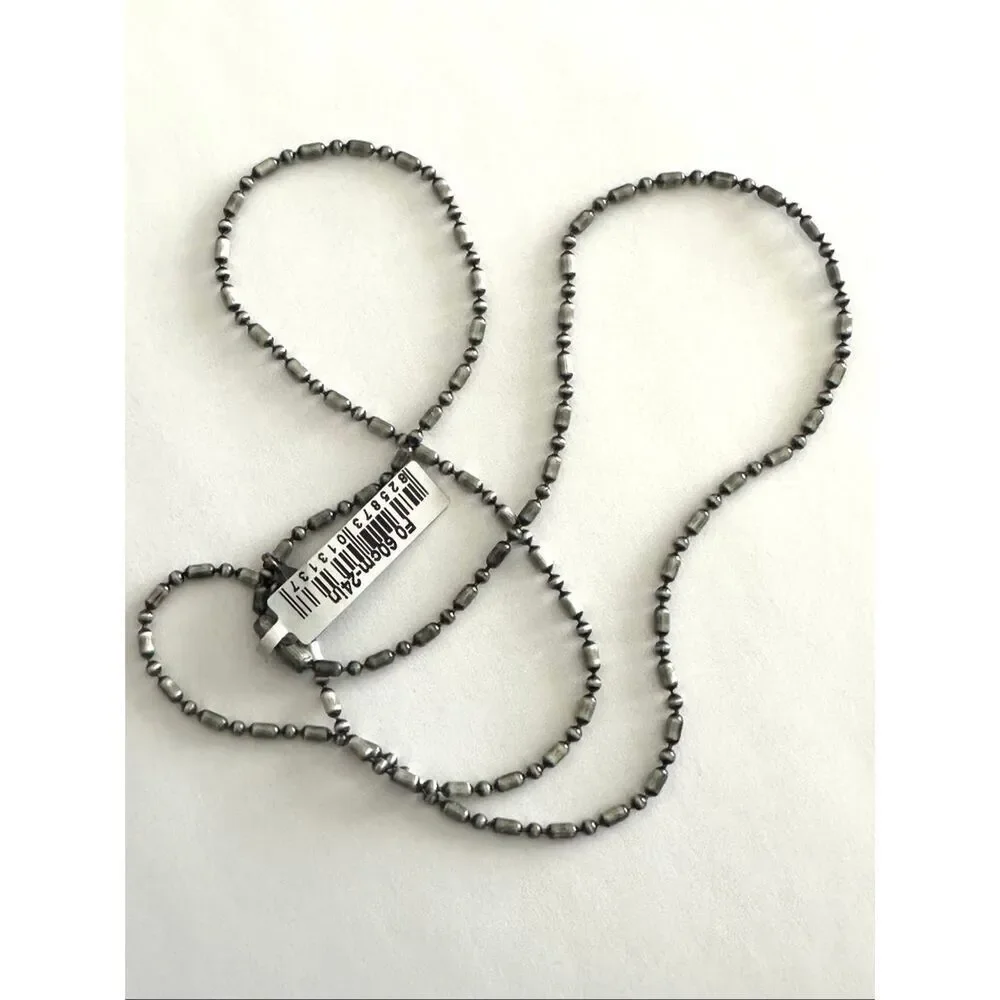 BICO Australia NWT Brushed Steel Ball Chain Necklace 24”